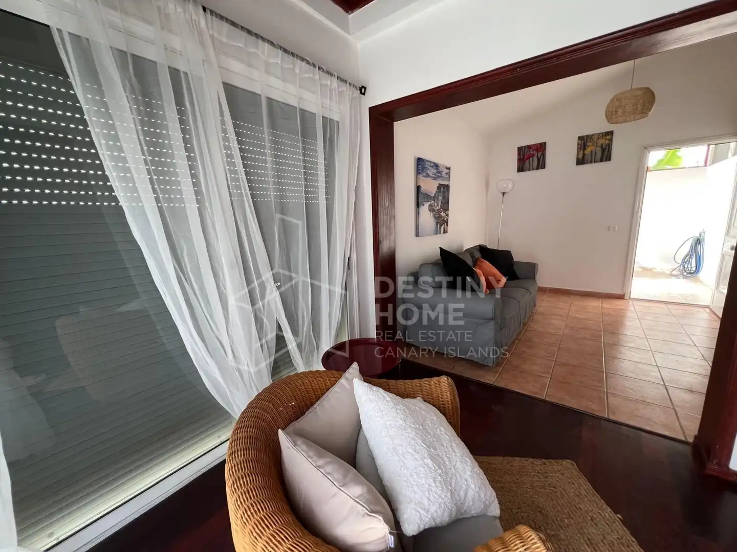 Sala d'estar de Casa o xalet en venda en La Oliva amb Jardí privat, Terrassa i Traster