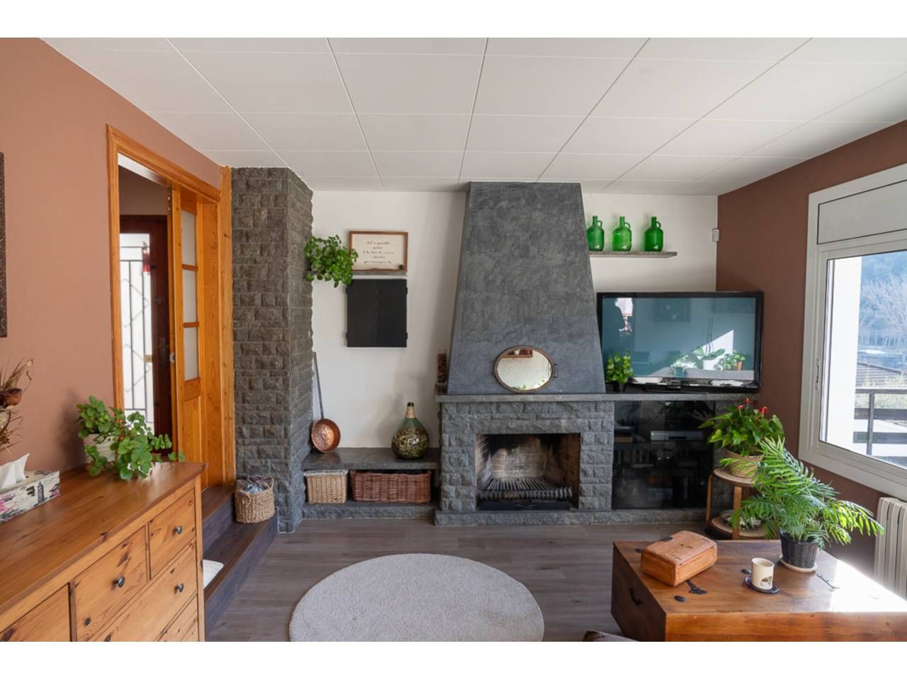 Living room of House or chalet for sale in Aiguafreda  with Heating, Private garden and Parquet flooring