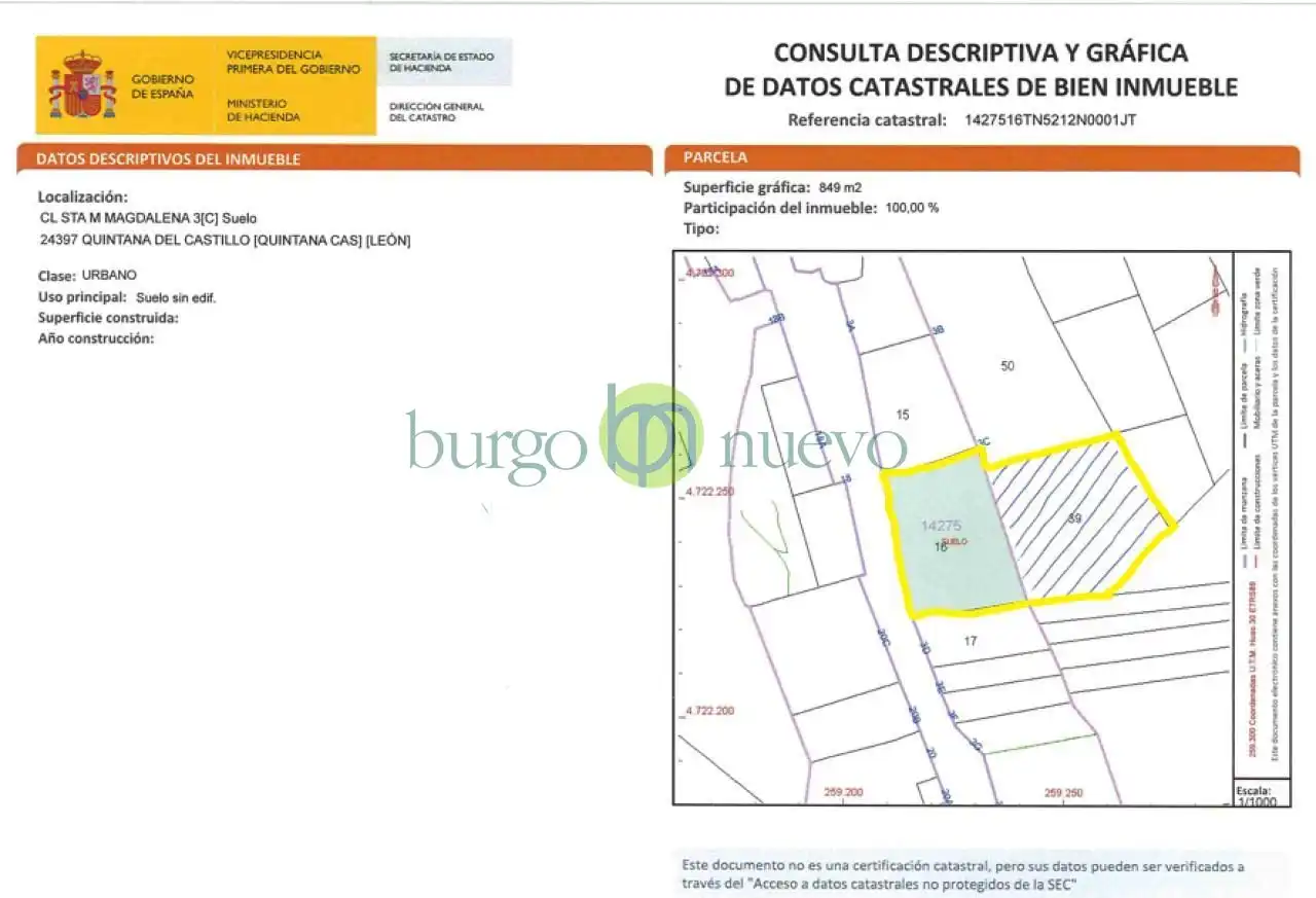 Residencial en venta en Quintana del Castillo
