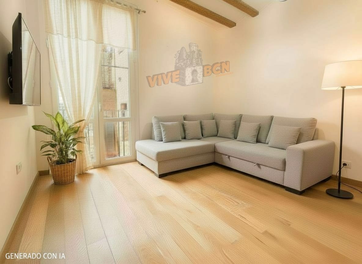 Sala d'estar de Pis en venda en  Barcelona Capital amb Forn i Balcó