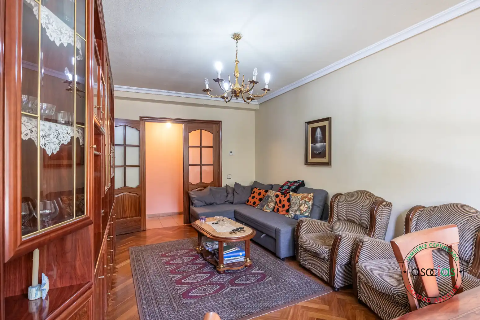 Living room of Flat for sale in Teverga  with Heating, Parquet flooring and Terrace