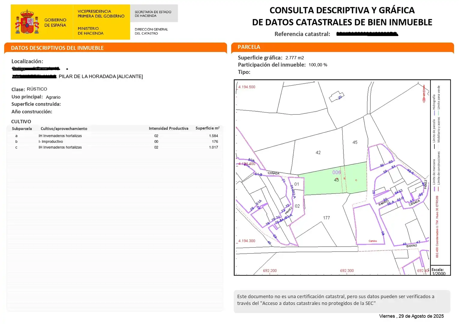 Terreny rústic en venda a Pilar de la Horadada ciudad