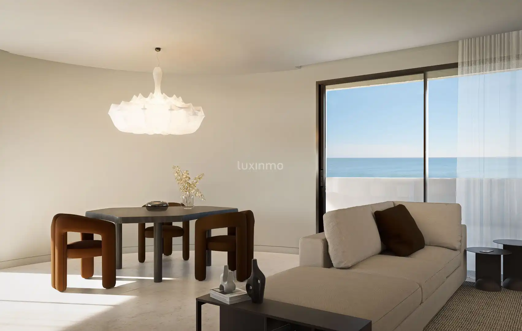 Wohnzimmer von Wohnung zum Verkauf in Calpe / Calp mit Klimaanlage, Terrasse und Gemeinschaftspool