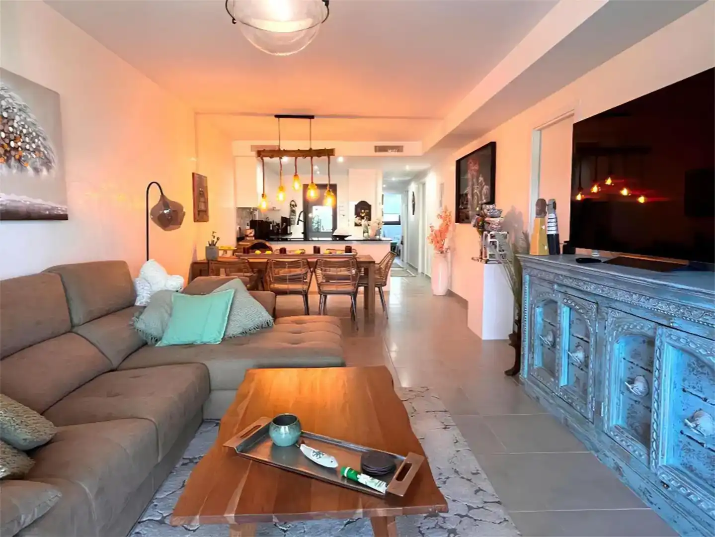 Sala de estar de Piso en venta en Capdepera con Aire acondicionado, Jardín privado y Trastero