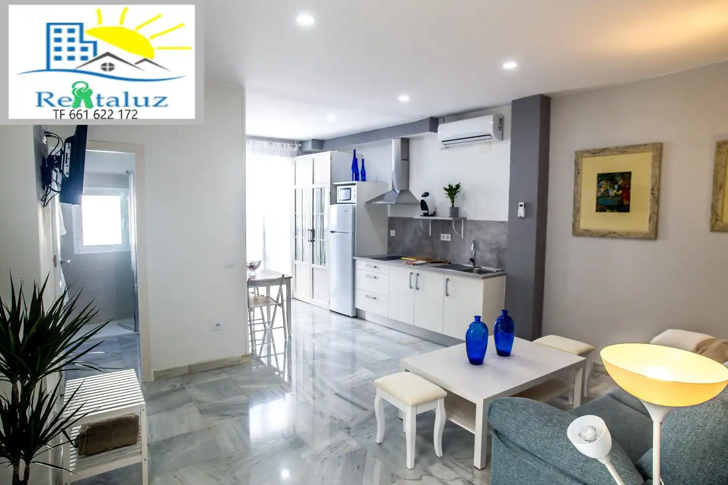 Cuina de Apartament de lloguer en Jerez de la Frontera amb Aire condicionat i Moblat