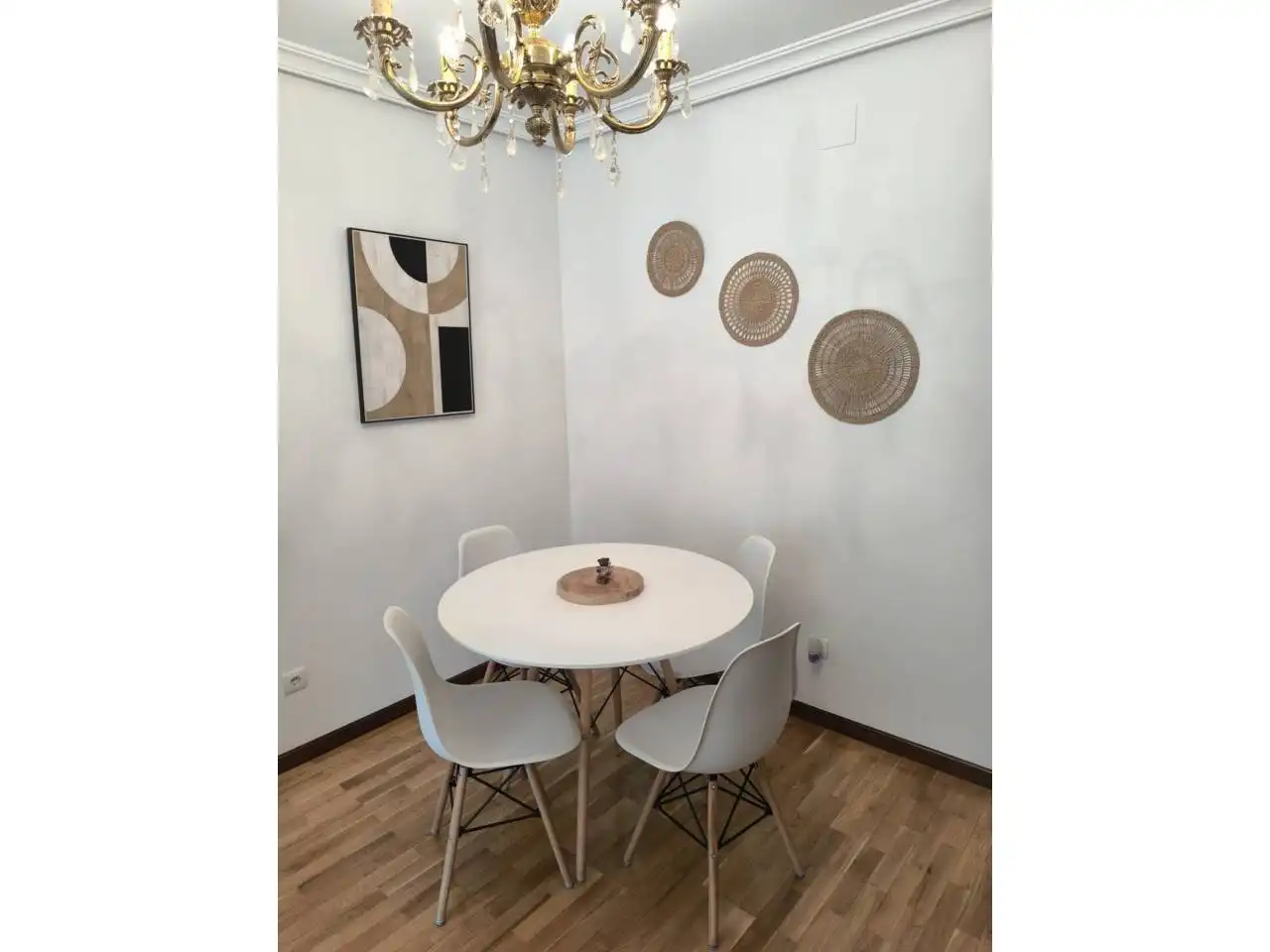 Dining room of Flat for rent in Aller  with Heating, Parquet flooring and Furnished