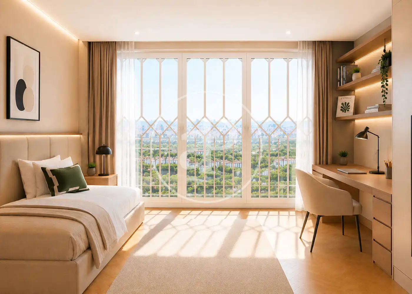 Schlafzimmer von Wohnung zum Verkauf in Barcelona mit Klimaanlage