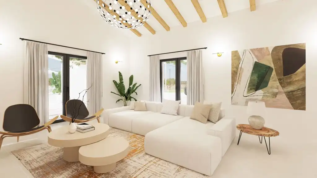 Sala d'estar de Finca rústica en venda en Marratxí amb Aire condicionat, Calefacció i Jardí privat