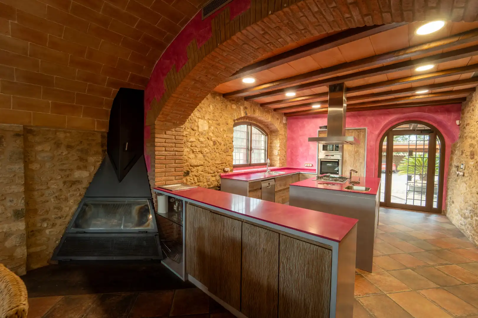 Cocina de Finca rústica en venta en Sant Joan de Mollet con Aire acondicionado, Calefacción y Jardín privado