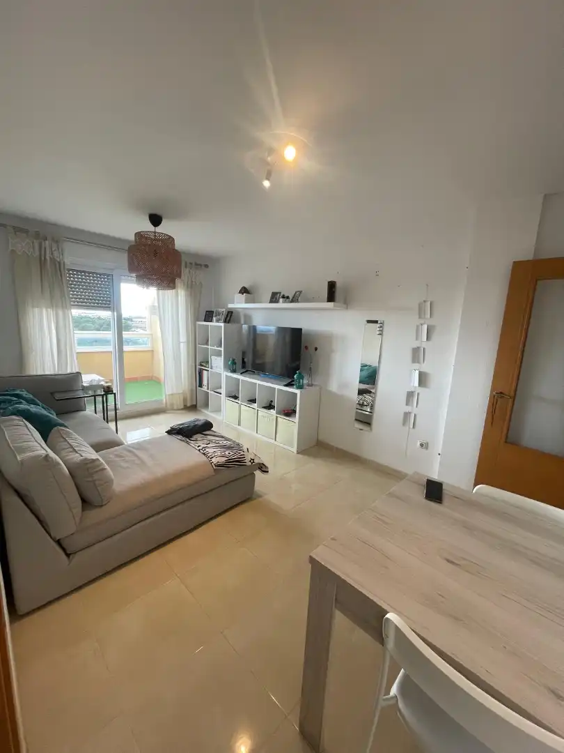 Wohnzimmer von Wohnung zur Miete in Roquetas de Mar mit Klimaanlage, Heizung und Terrasse