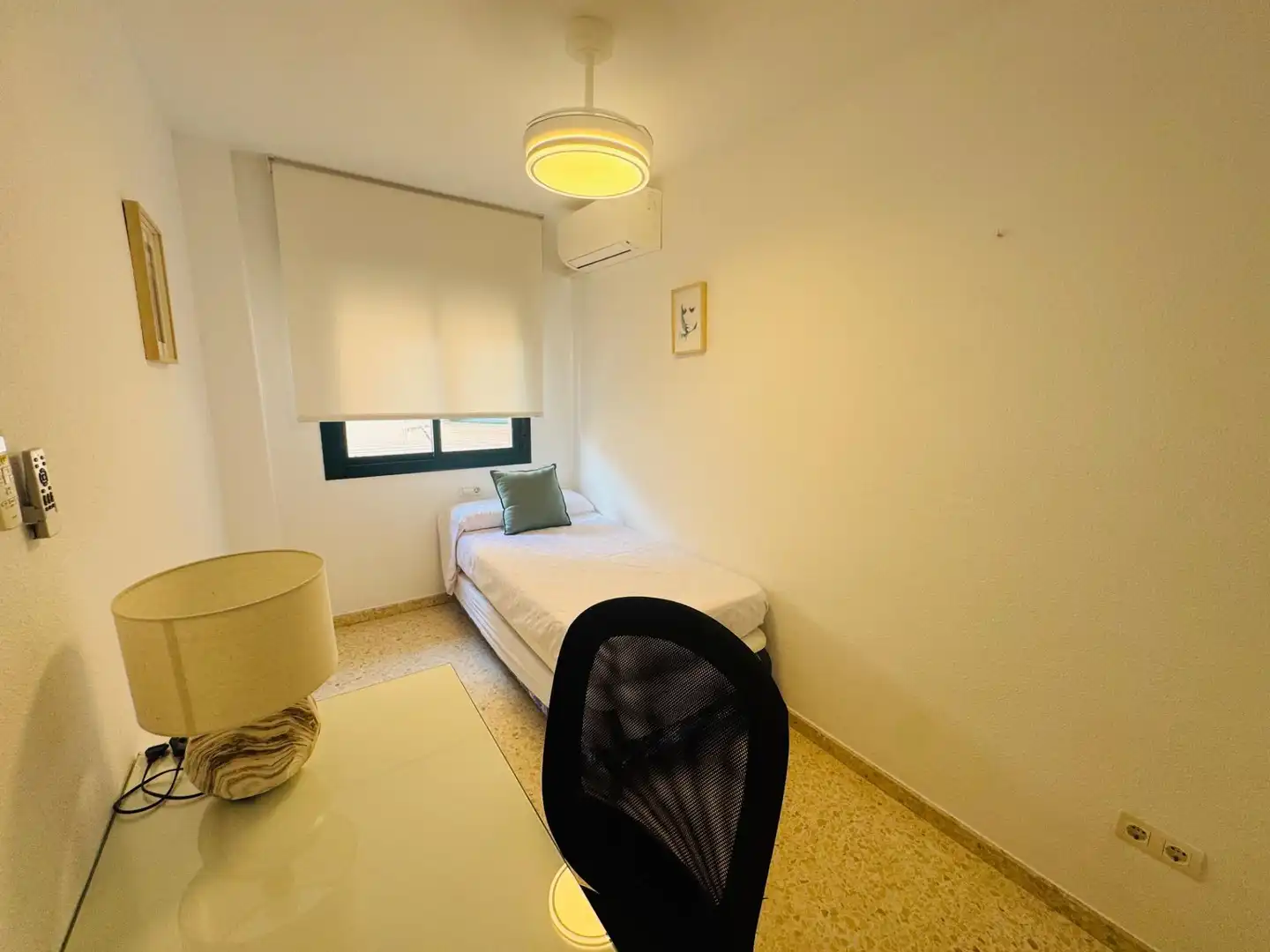 Schlafzimmer von Wohnung zur Miete in Málaga mit Klimaanlage und Möbliert