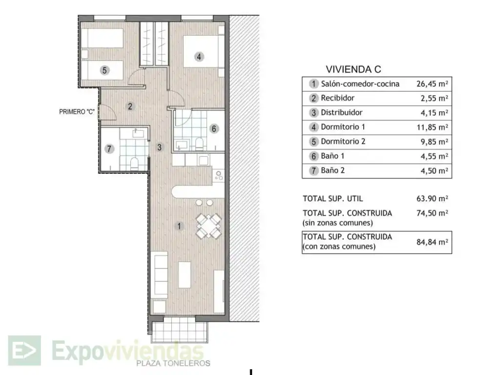 Apartamento con terraza en venta en Puerto de Mazarrón, imagen 11