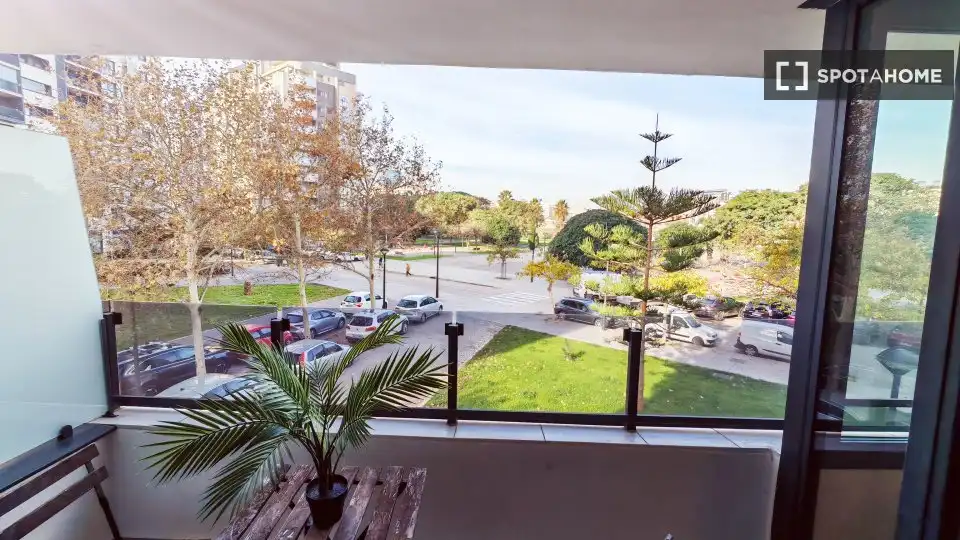Terrace of Flat for rent in Valencia  with Air Conditioner, Heating and Furnished