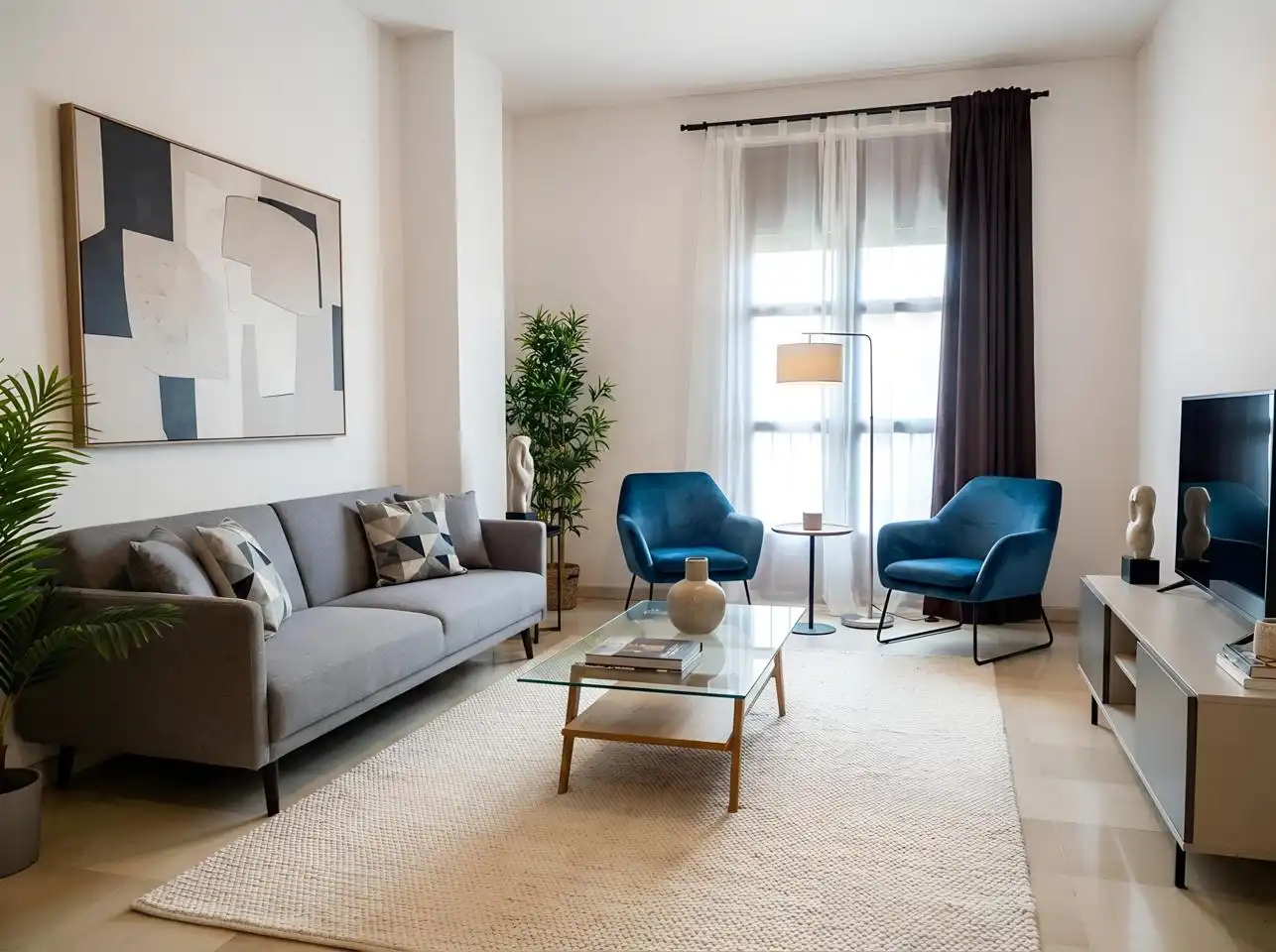 Sala de estar de Casa adosada en venta en Sevilla con Aire acondicionado, Calefacción y Parquet