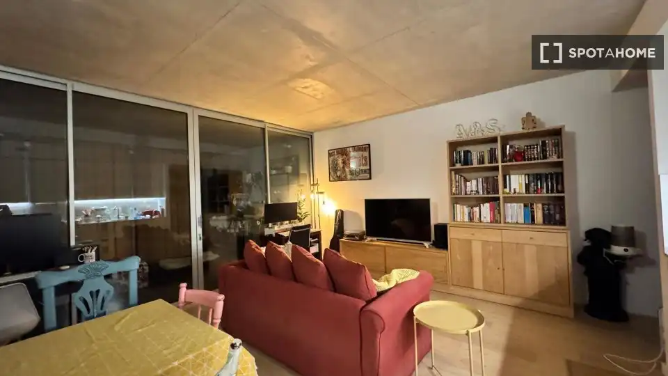 Sala d'estar de Pis per a compartir en Barcelona amb Aire condicionat, Terrassa i Moblat