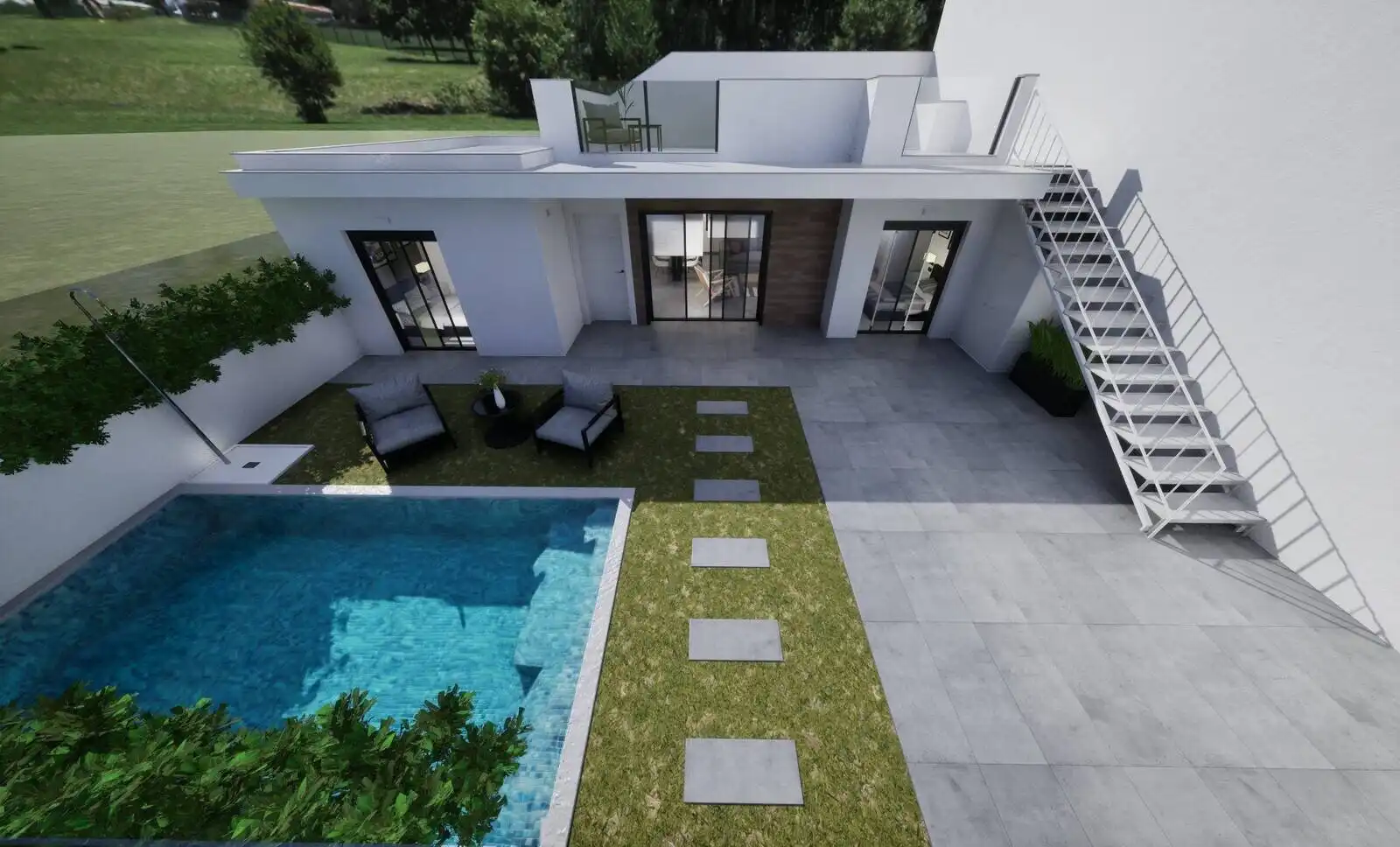 Terrassa de Casa o xalet en venda en Torre-Pacheco amb Aire condicionat, Jardí privat i Terrassa