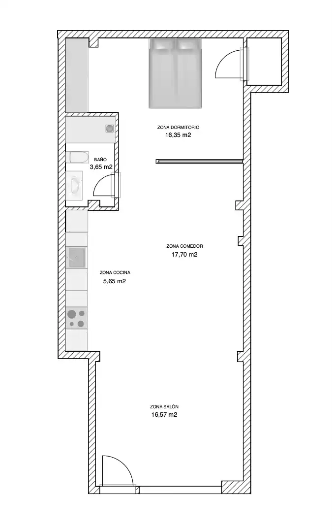 Loft de alquiler en Madrid con Aire acondicionado, Calefacción y Horno