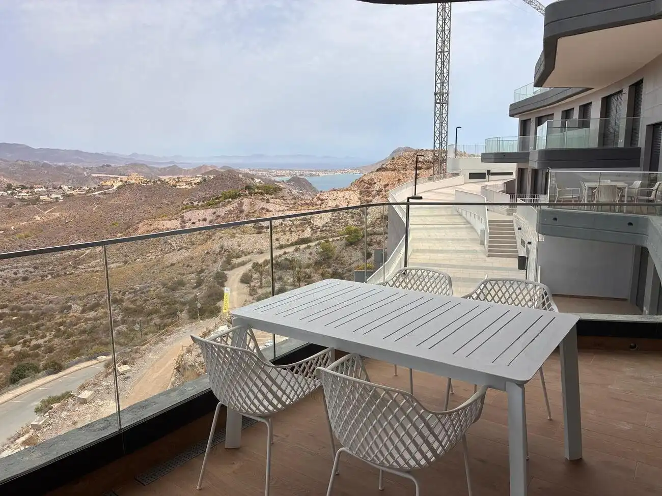 Terrasse von Wohnungen zum Verkauf in Lorca mit Klimaanlage, Privatgarten und Schwimmbad