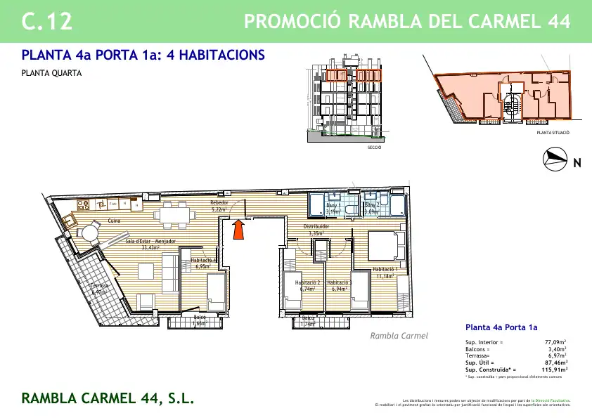 Wohnung zum Verkauf in Rambla del Carmel, 44, El Carmel