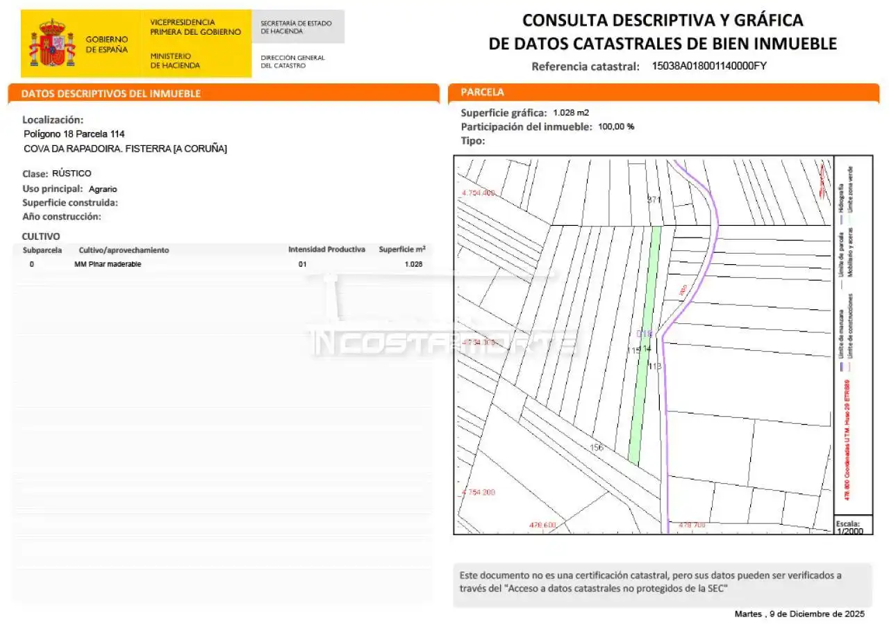 Land for sale in Fisterra