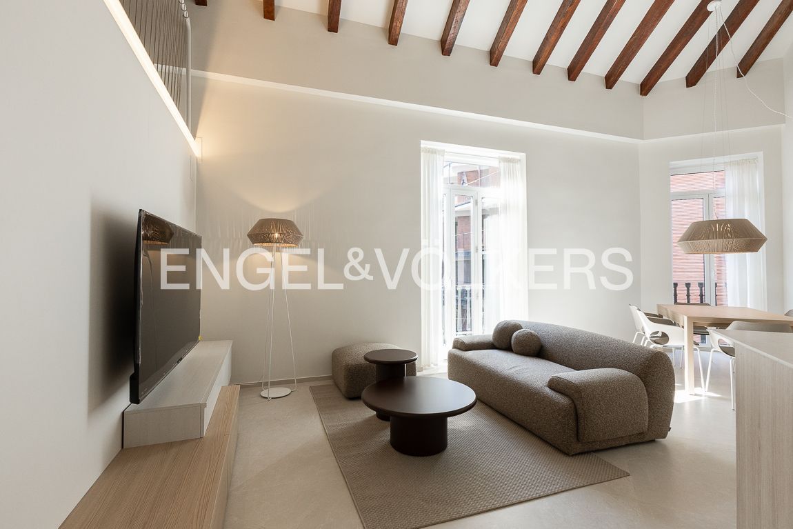 Wohnzimmer von Wohnung zur Miete in  Valencia Capital mit Klimaanlage, Heizung und Parkett