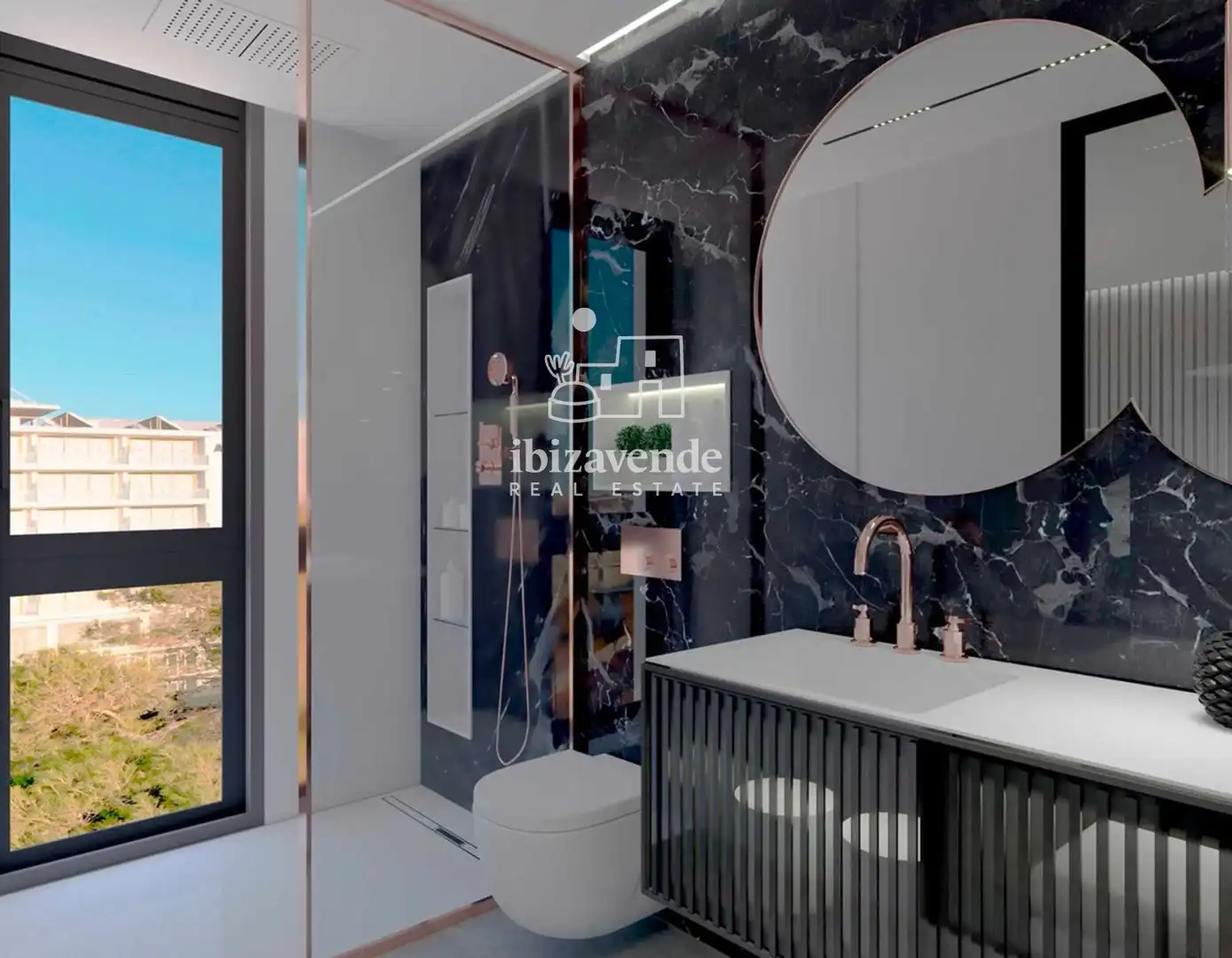 Bathroom of Flat for sale in Sant Antoni de Portmany  with Heating, Terrace and Swimming Pool