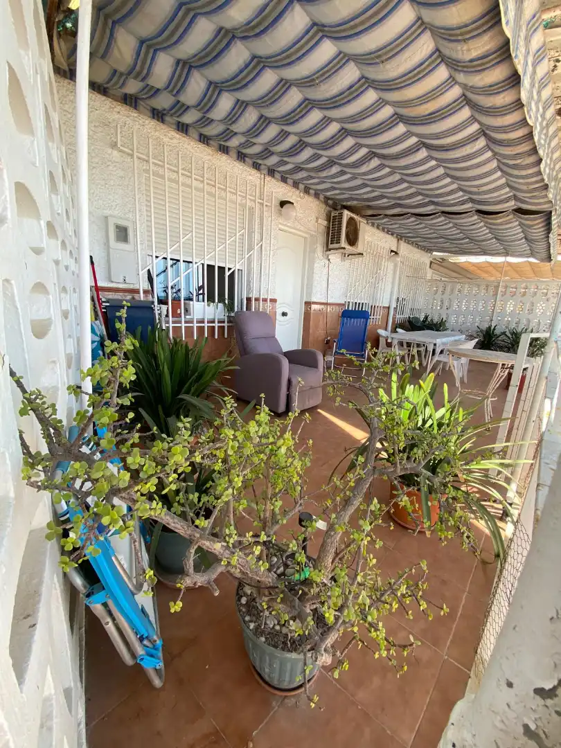 Terrace of Flat for rent in Roquetas de Mar  with Air Conditioner, Heating and Private garden