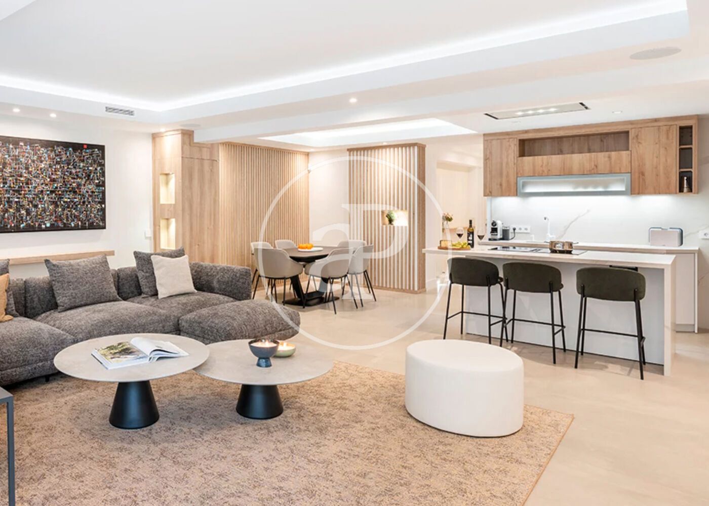 Living room of Flat to rent in  Madrid Capital  with Air Conditioner, Heating and Furnished