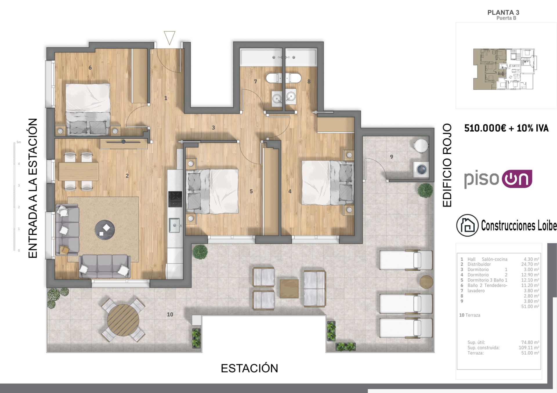 Ático en venta en Amorebieta-Etxano con Terraza y Balcón