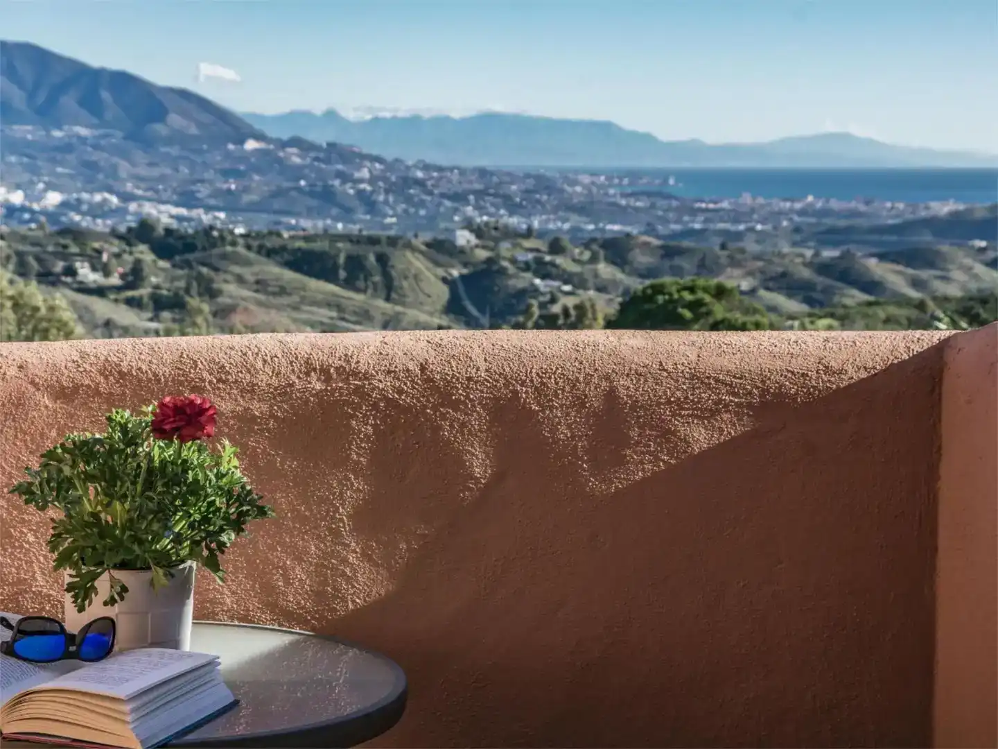 Terrasse von Wohnung zur Miete in Ojén mit Klimaanlage, Schwimmbad und Balkon