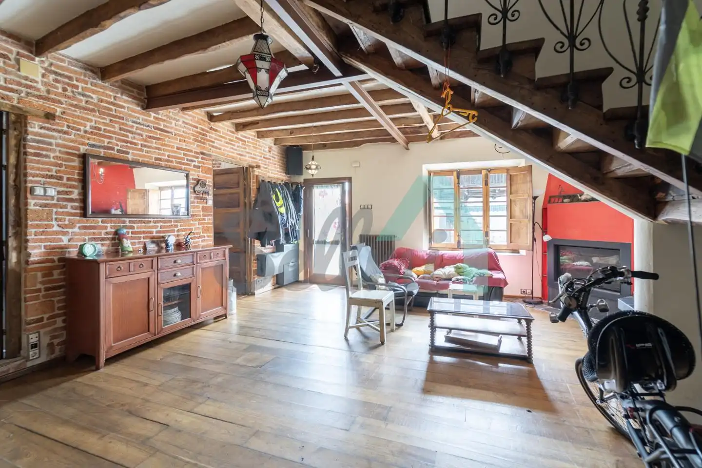Wohnzimmer von Einfamilien-Reihenhaus zum Verkauf in Carreño mit Heizung, Privatgarten und Parkett