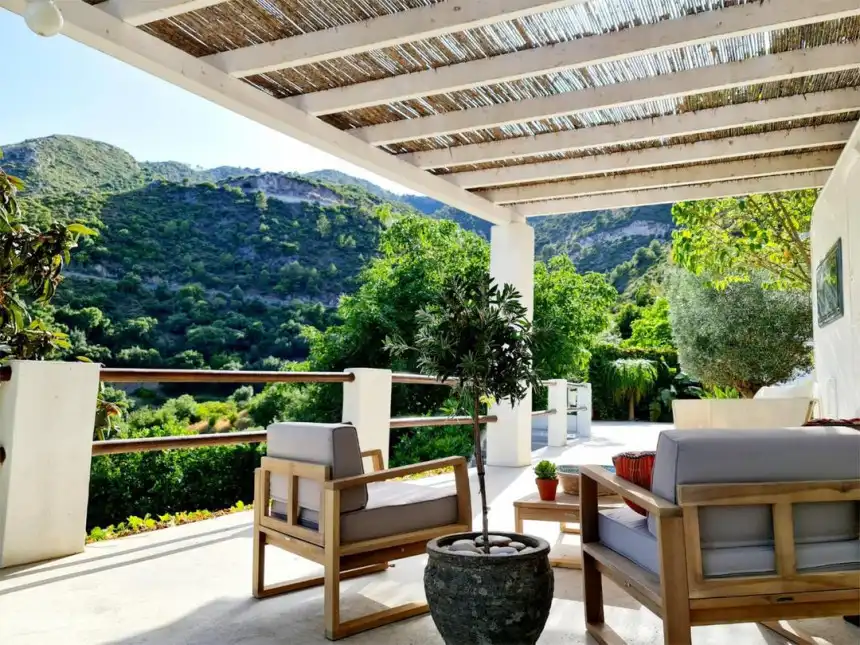 Terraza de Casa adosada de alquiler en Ojén con Aire acondicionado, Jardín privado y Terraza