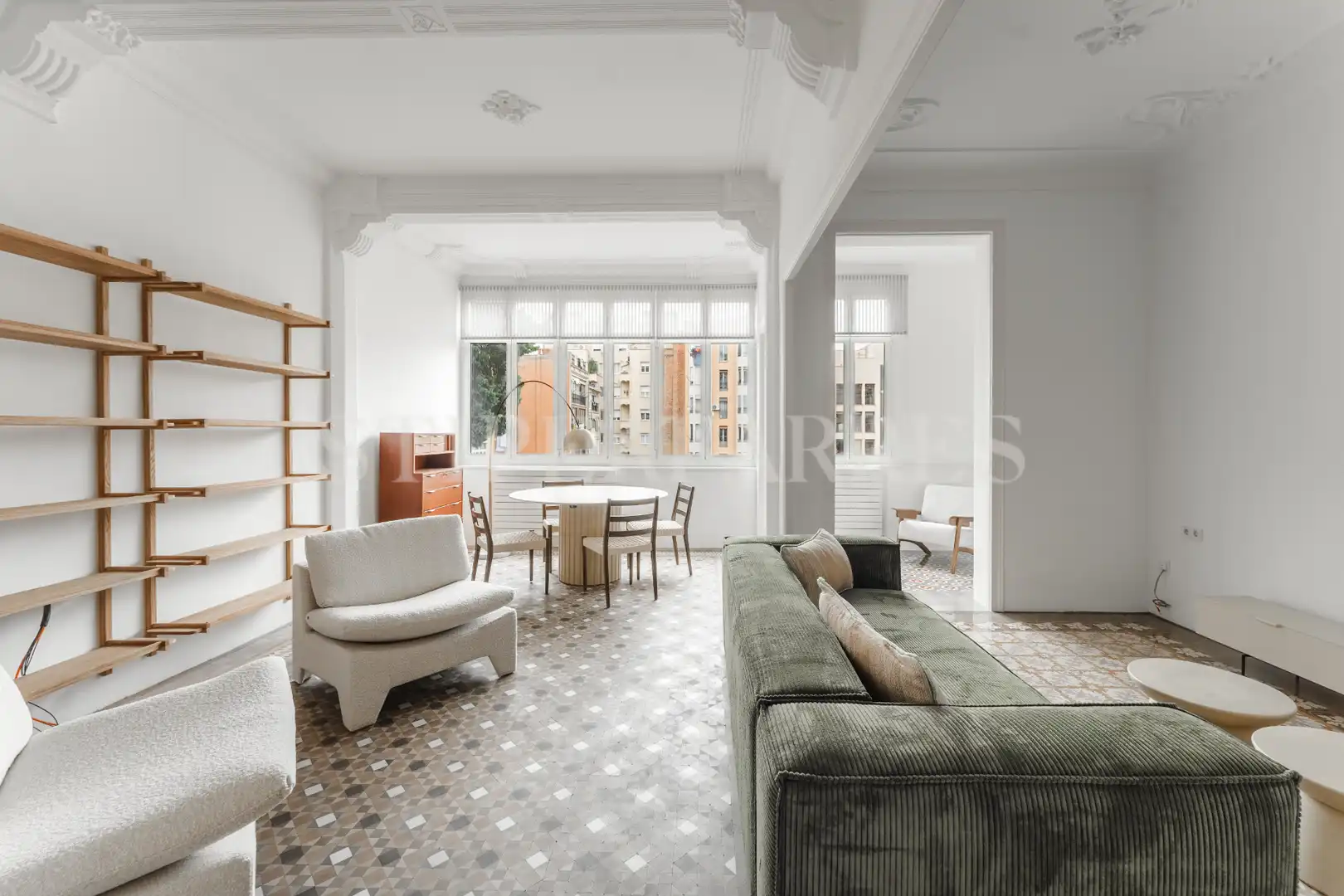 Sala de estar de Piso de alquiler en Barcelona con Aire acondicionado, Calefacción y Amueblado