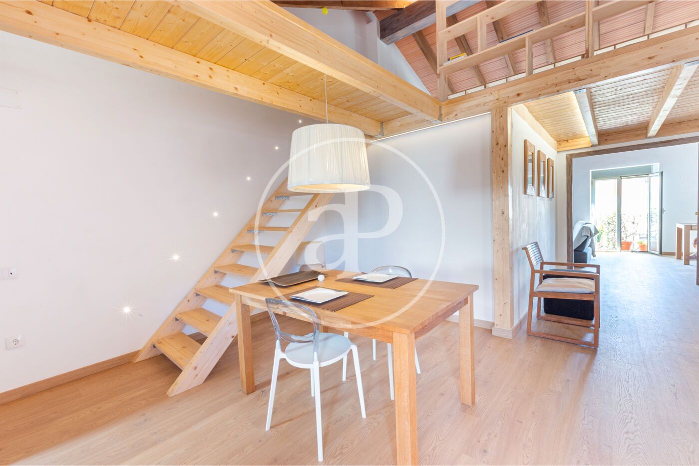 Dining room of Attic for sale in  Valencia Capital  with Air Conditioner, Terrace and Furnished