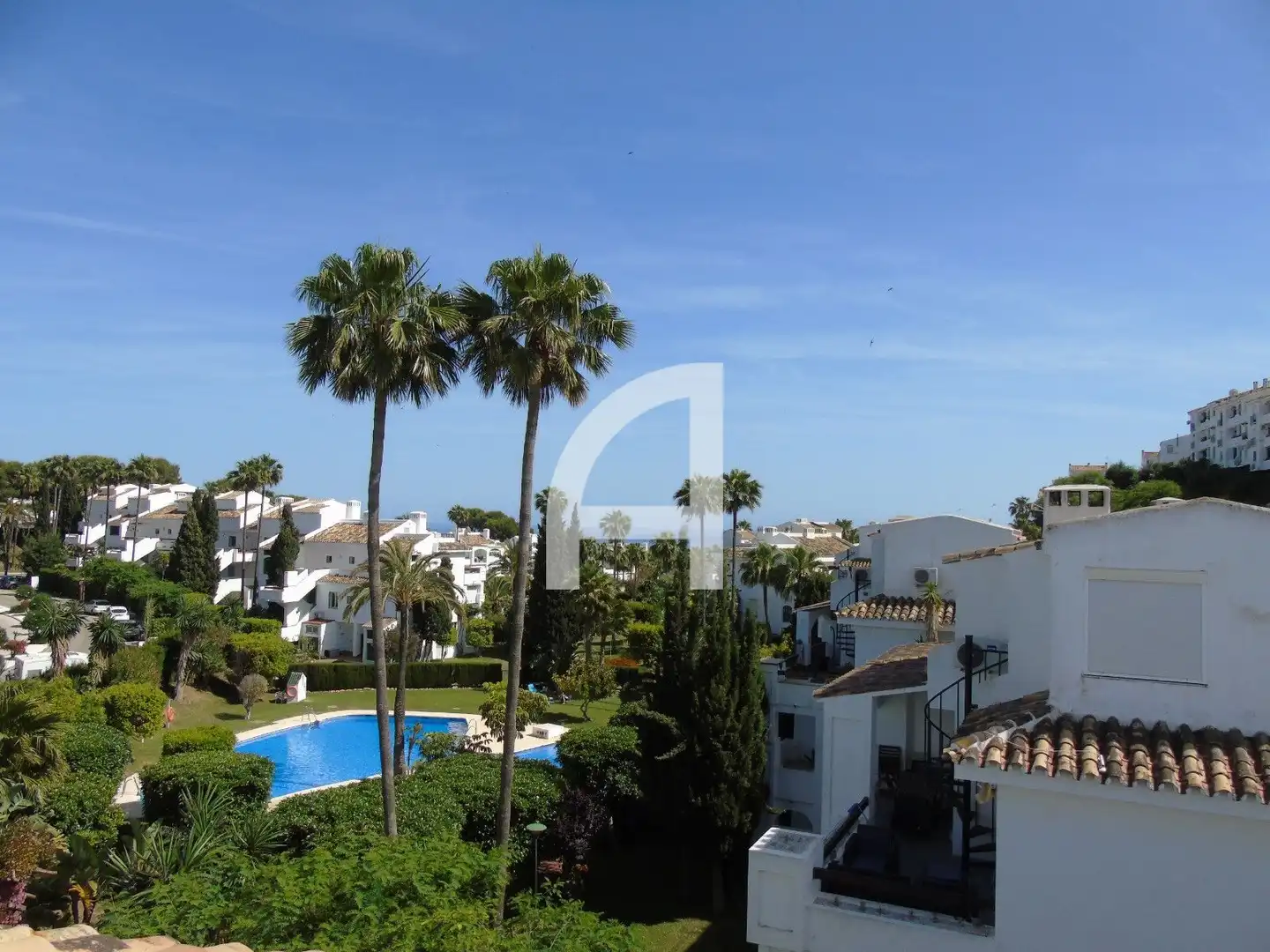 Jardín de Dúplex de alquiler en Mijas con Aire acondicionado, Calefacción y Terraza