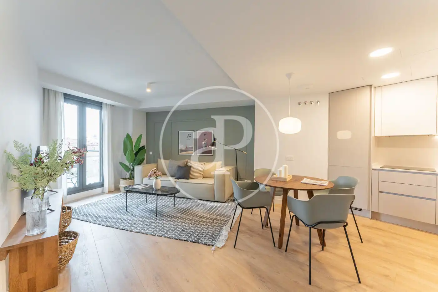 Wohnzimmer von Wohnung zur Miete in Madrid mit Klimaanlage, Heizung und Privatgarten