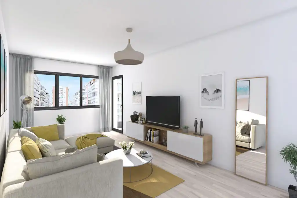 Sala de estar de Apartamento en venta en Málaga con Aire acondicionado, Terraza y Piscina