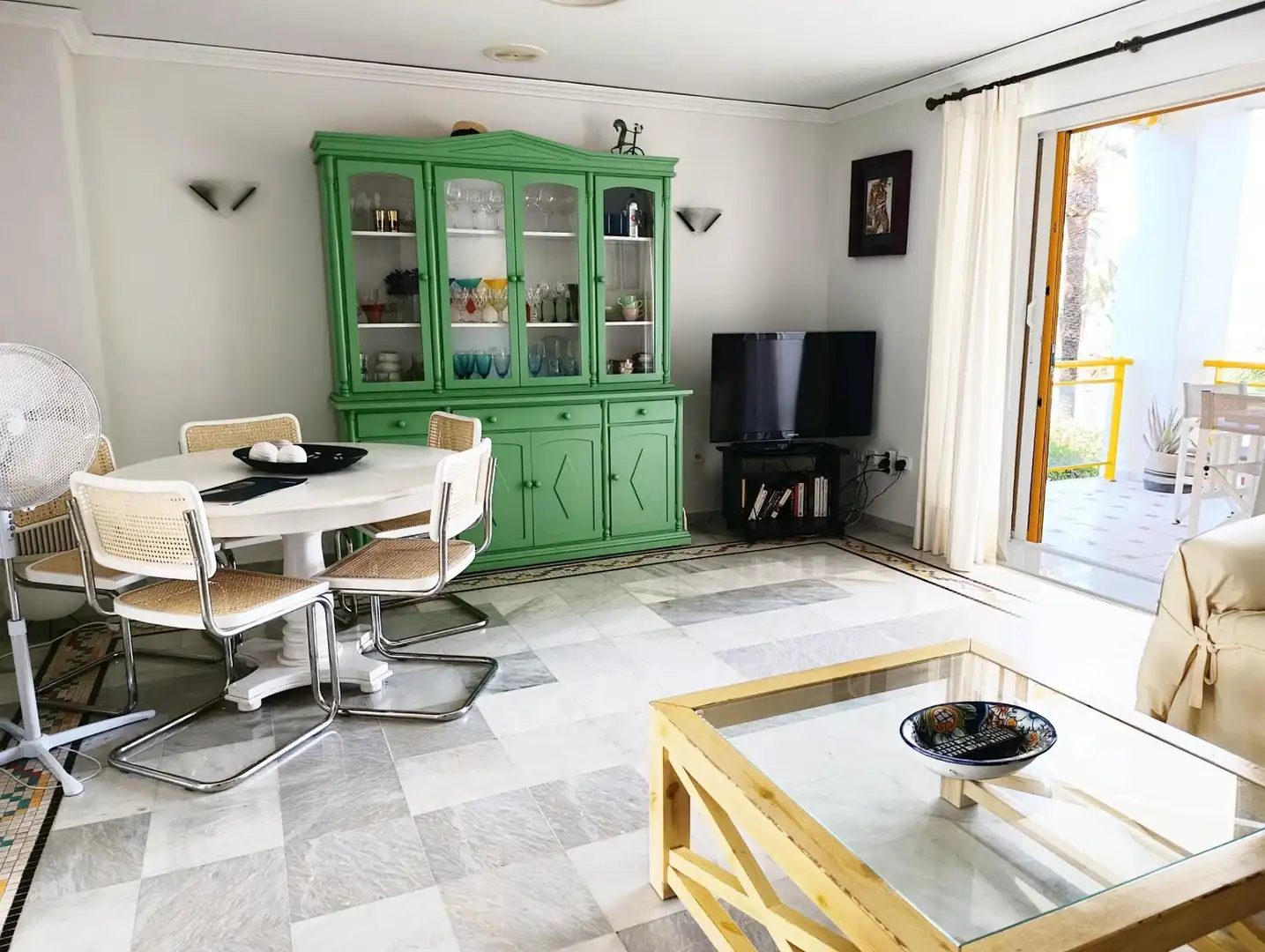Sala de estar de Dúplex de alquiler en Dénia con Aire acondicionado, Calefacción y Jardín privado