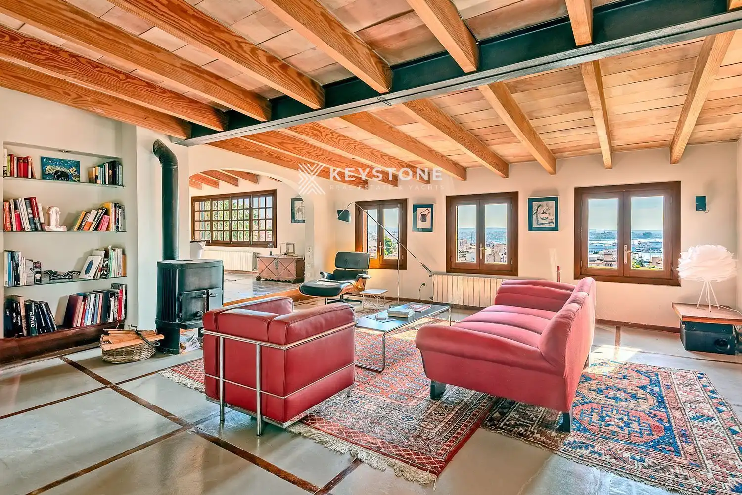 Wohnzimmer von Dachboden zur Miete in  Palma de Mallorca mit Klimaanlage, Terrasse und Abstellraum