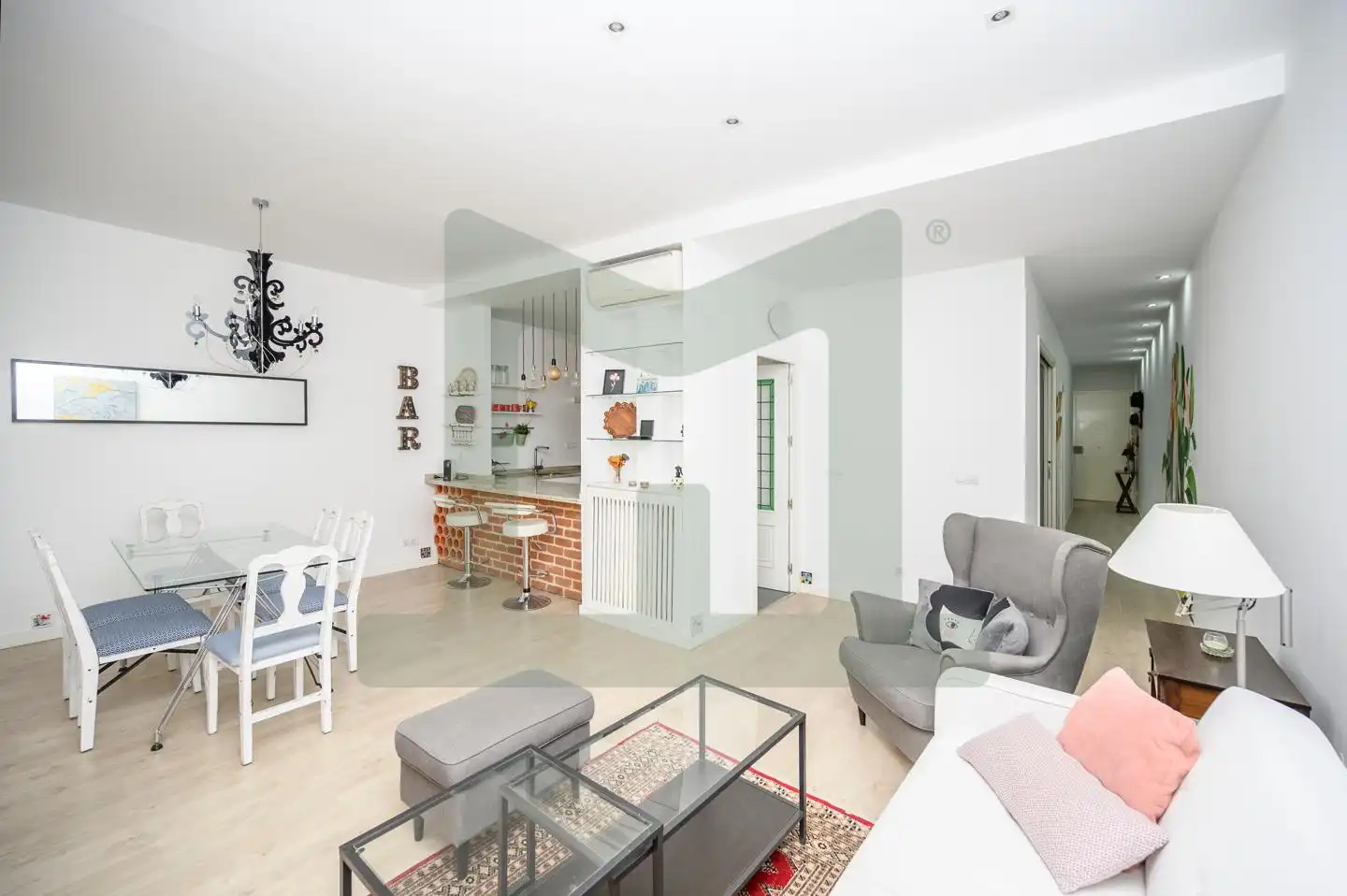 Wohnzimmer von Wohnung zur Miete in Madrid mit Klimaanlage, Heizung und Terrasse