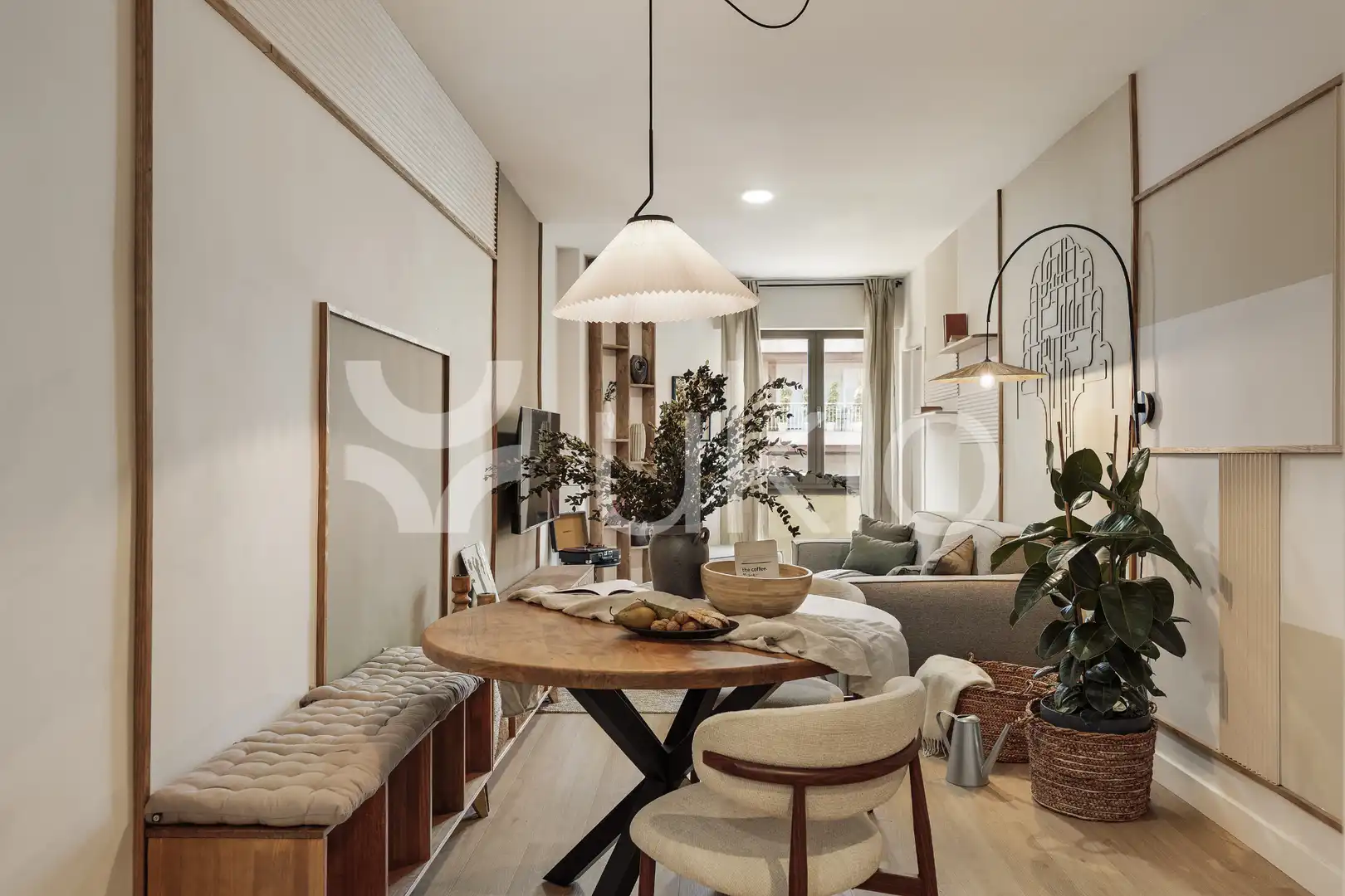 Sala de estar de Apartamento de alquiler en Barcelona con Aire acondicionado, Calefacción y Amueblado