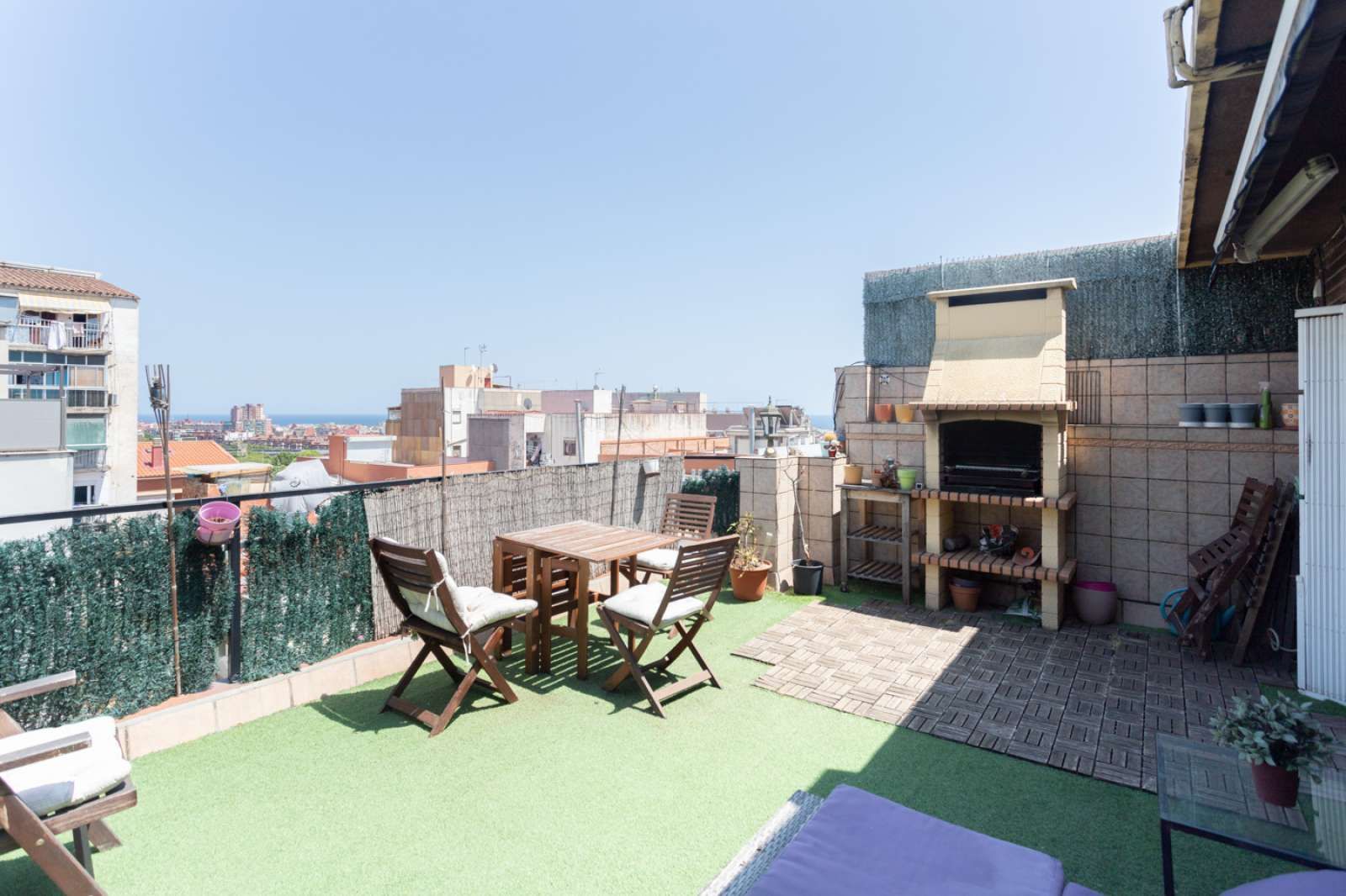 Terrassa de Apartament per a compartir en Badalona amb Aire condicionat i Terrassa