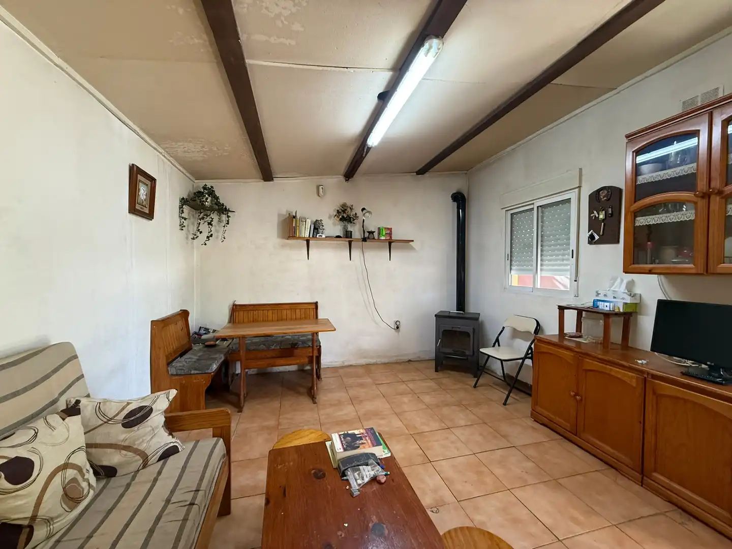 Sala de estar de Casa o chalet en venta en Caspe con Calefacción, Jardín privado y Parquet