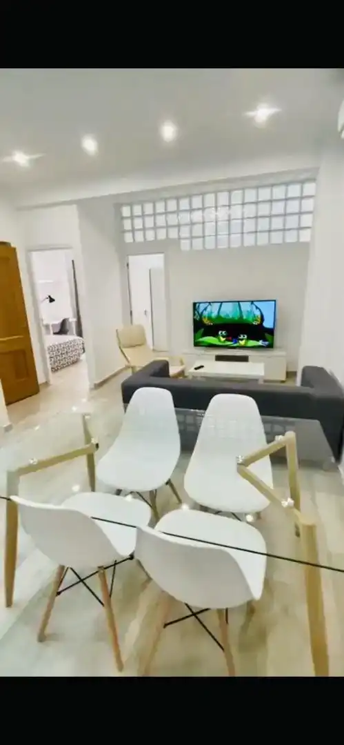 Sala d'estar de Pis per a compartir en Murcia amb Aire condicionat, Moblat i Balcó