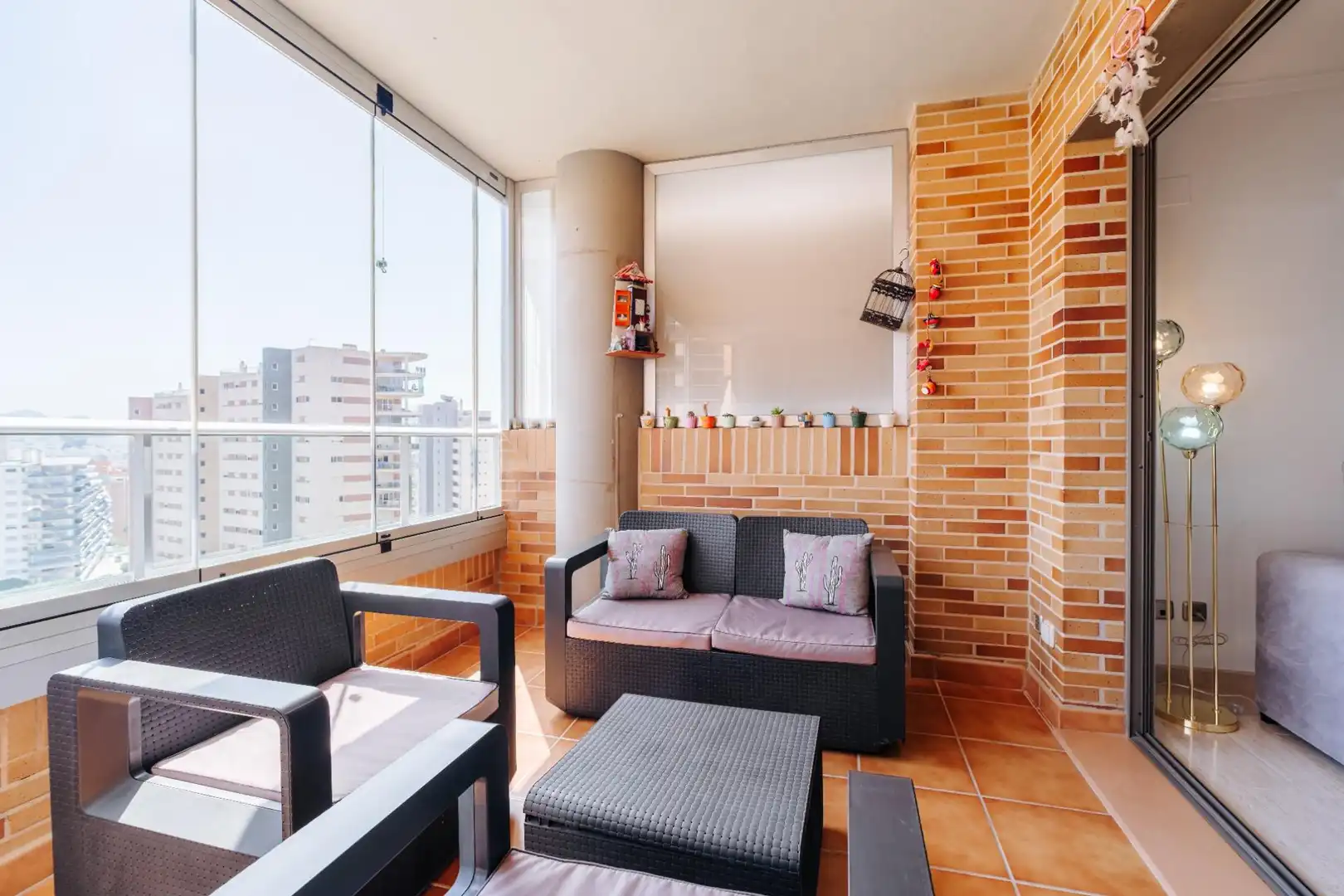 Terrassa de Apartament de lloguer en Villajoyosa / La Vila Joiosa amb Aire condicionat, Calefacció i Jardí privat