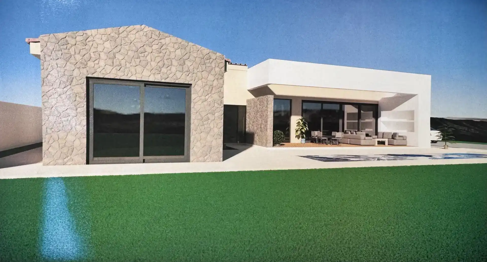 Vista exterior de Casa o chalet en venta en Vélez-Rubio con Aire acondicionado, Jardín privado y Piscina