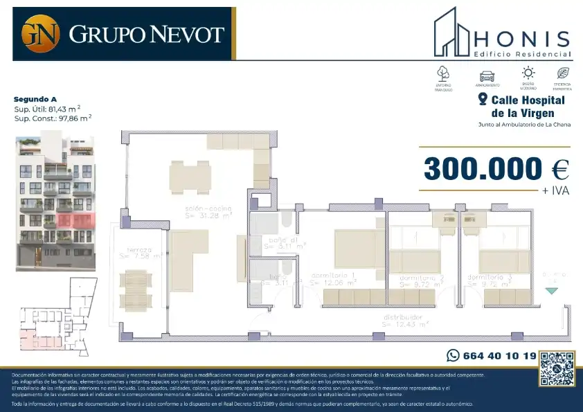 Piso en venta en Calle Hospital de la Virgen, 9, Angustias - Chana - Encina