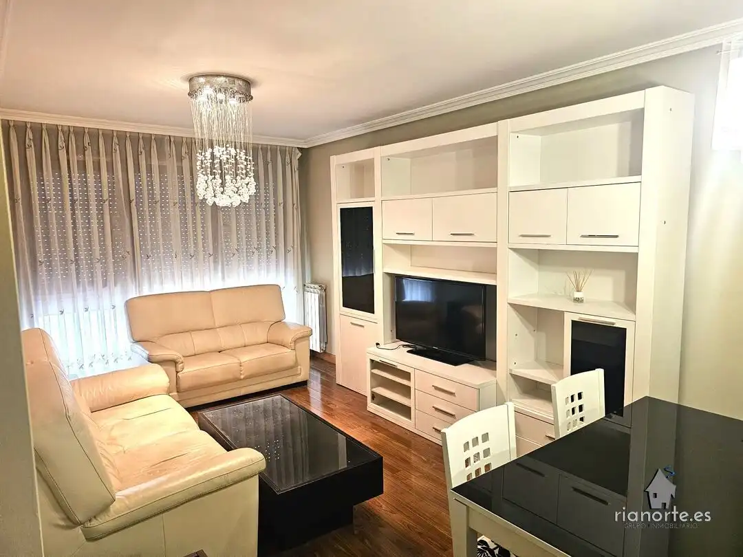 Living room of Flat for sale in Langreo  with Heating, Storage room and Furnished