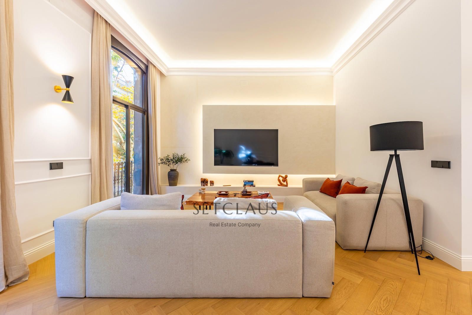 Sala de estar de Piso en venta en  Barcelona Capital con Aire acondicionado, Calefacción y Parquet