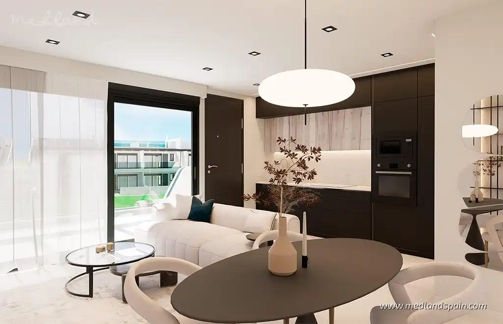 Sala de estar de Apartamento en venta en Pilar de la Horadada con Terraza y Piscina comunitaria